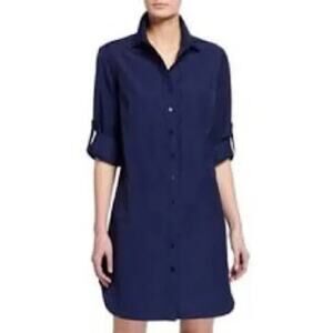 NEW Romeo & Juliet Couture Navy Button Front Shirt Dress Sz Medium
